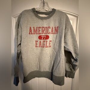 American Eagle Outfitters Gray Sweatshirt with Red Logo